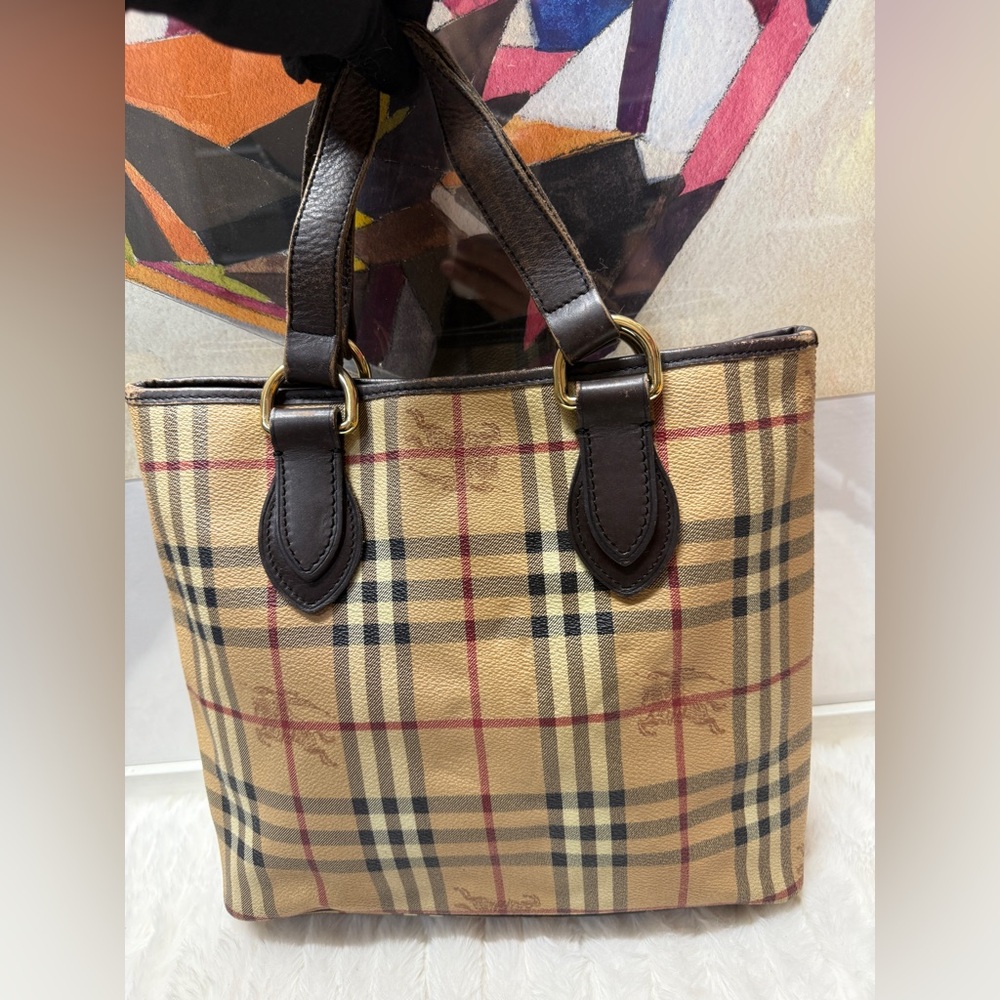 ❤️BURBERRY Haymarket Check Tote Bag